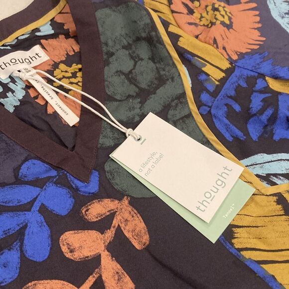 NEW Thought 100% Lyocell Nell Abstract Artsy Butterfly Mdi Dress Size 10 - Picture 11 of 14